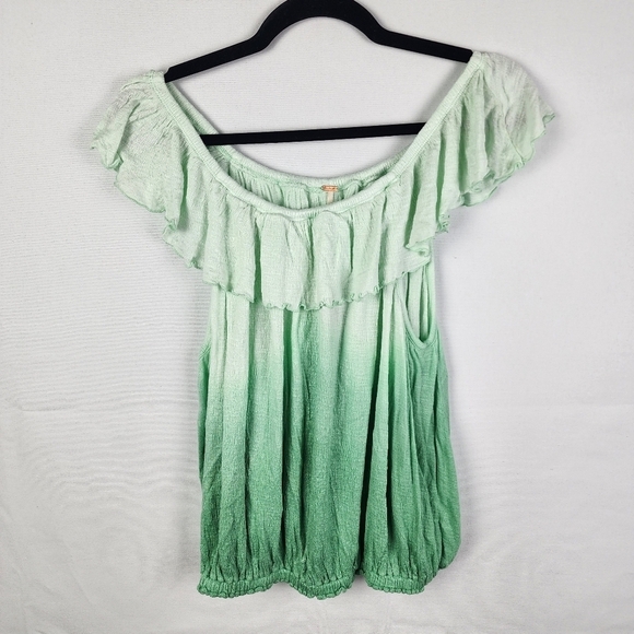 NWT Free People 'Cora Lee' On And Off The Shoulder Top Ombre Festival Boho Beach - Picture 2 of 8